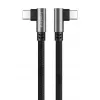 LogiLink CU0463 USB 2.0 Type-C kabelis, C/M 90° į C/M 90°, 480 Mbps, 100W, metalinis, sidabrinis/juodas, 3 m
