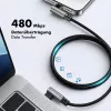 LogiLink CU0463 USB 2.0 Type-C kabelis, C/M 90° į C/M 90°, 480 Mbps, 100W, metalinis, sidabrinis/juodas, 3 m