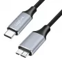 Logilink CU0199 USB 3.2 Gen1 Type-C kabelis, C/M į Micro-USB/M, 5 Gbps, nailonas, metalas, juodas/sidabrinis, 2 m