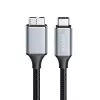 Logilink CU0199 USB 3.2 Gen1 Type-C kabelis, C/M į Micro-USB/M, 5 Gbps, nailonas, metalas, juodas/sidabrinis, 2 m