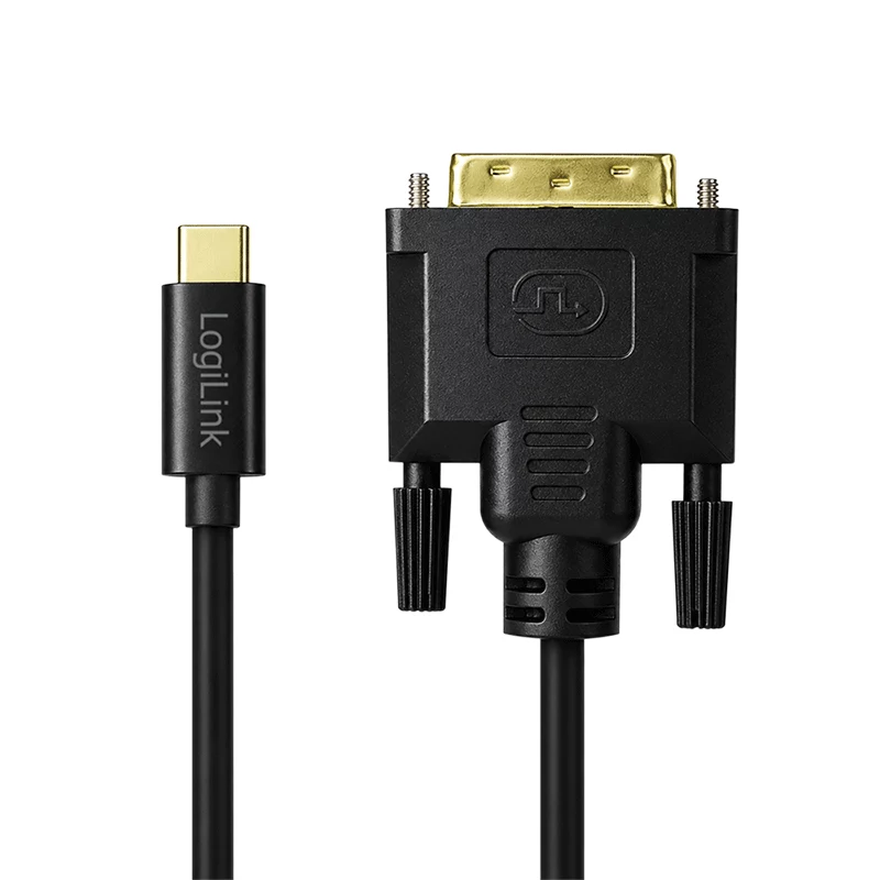 Logilink UA0473 USB 3.2 Gen1 Type-C kabelis, C/M į DVI-D/M, 1080p/60 Hz, juodas, 1,8 m