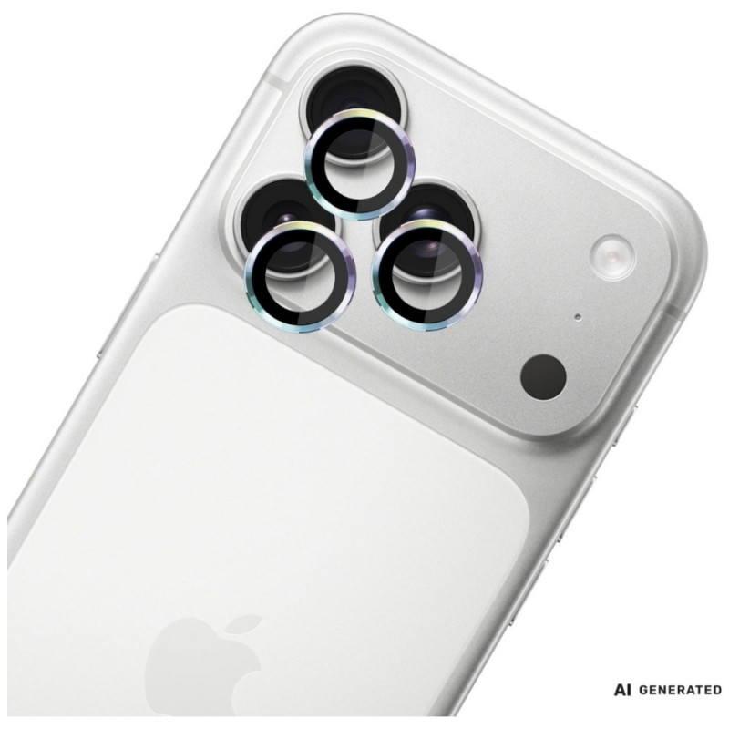 3MK Lens Protection Pro fotoaparato objektyvo apsauga, skirta Apple iPhone 18 Pro / 18 Pro Max, grūdintas stiklas, rainbow