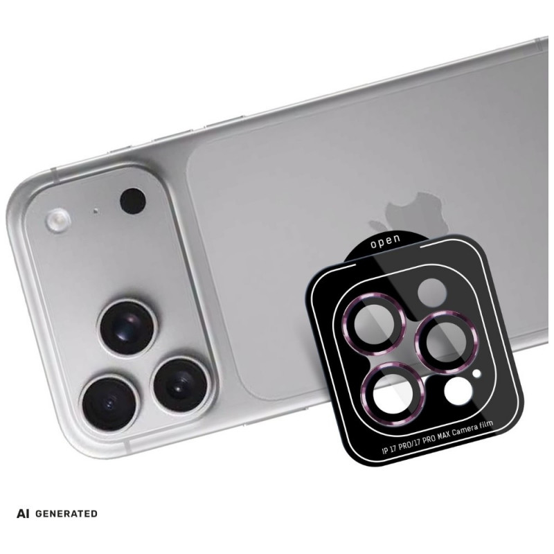 3MK Lens Protection Pro Apple iPhone 18 Pro / 18 Pro Max fotoaparato objektyvo apsauga, grūdintas stiklas, Burgundy