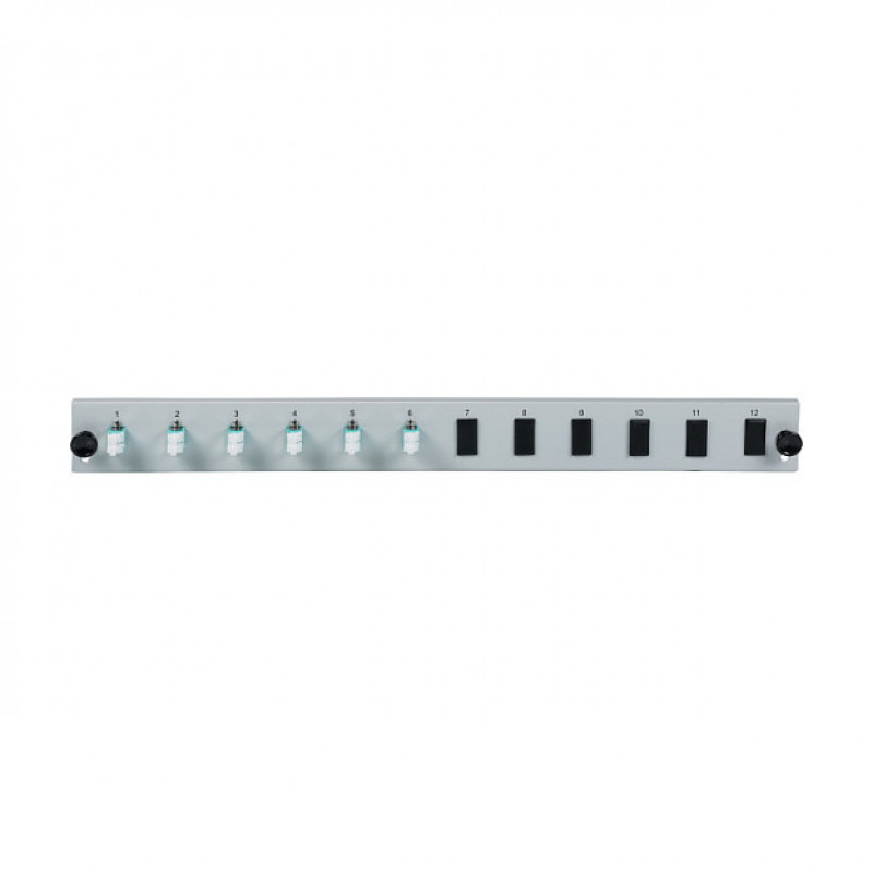 EFB Elektronik SB-FP-6SC-S-OM4 stovo tvirtinimo šviesolaidinė priekinė panelė, 1U, pilka, metalinė, 432 mm