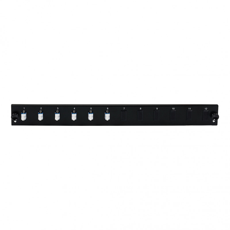 EFB Elektronik SB-FP-6SC-S-OM4 stovo tvirtinimo šviesolaidinė priekinė panelė, 1U, pilka, metalinė, 432 mm