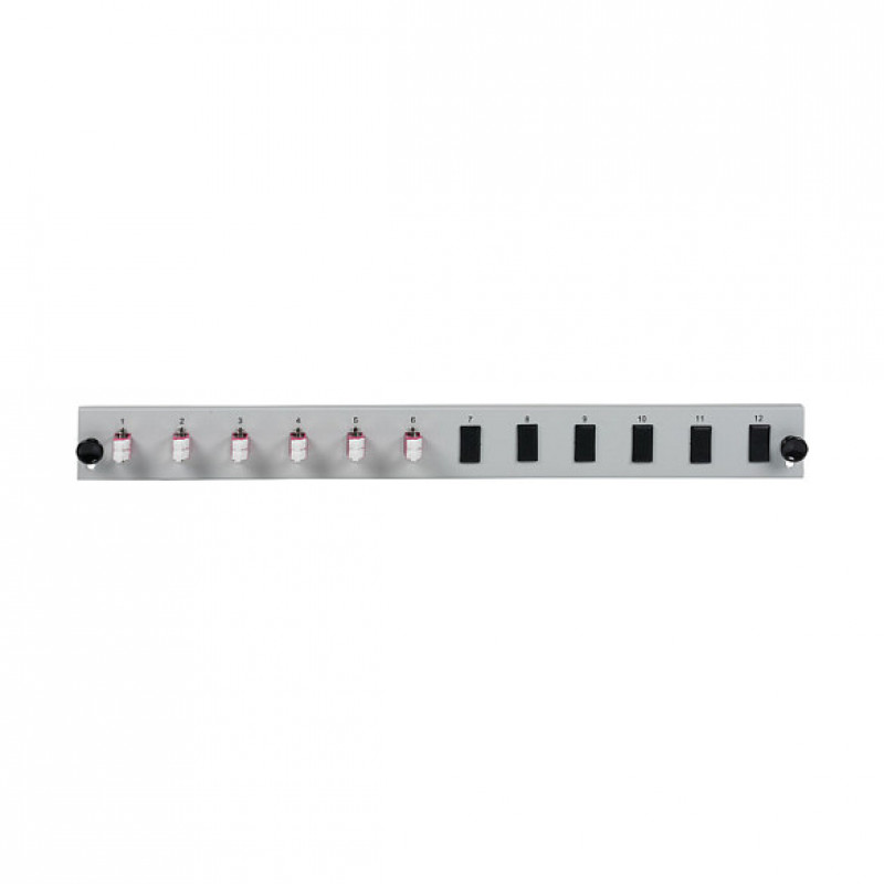 EFB Elektronik SB-FP-6SC-S-OM4 stovo tvirtinimo šviesolaidinė priekinė panelė, 1U, pilka, metalinė, 432 mm