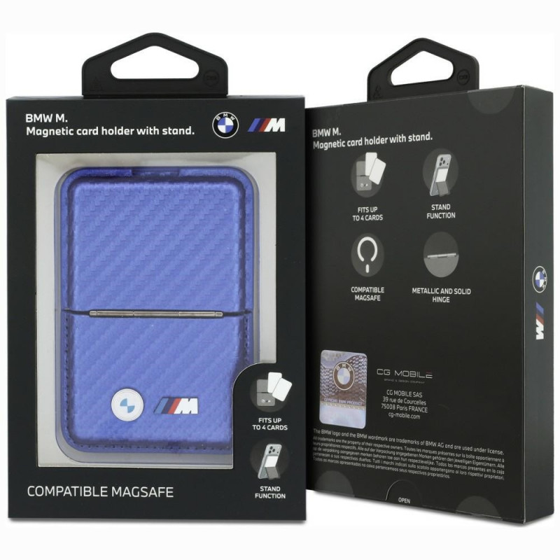 BMW M Carbon Metal Logos MagSafe piniginė, mėlyna