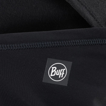 BUFF Tech Fleece balaklava su atverčiama dalimi, vientisa juoda