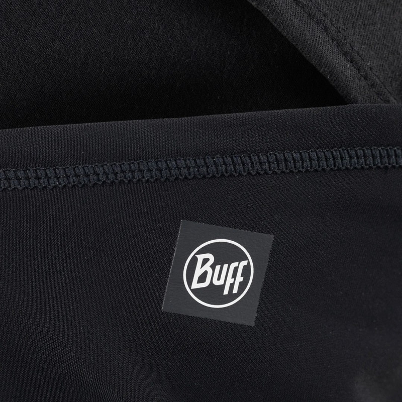 BUFF Tech Fleece balaklava su atverčiama dalimi, vientisa juoda