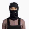 BUFF Tech Fleece balaklava su atverčiama dalimi, vientisa juoda