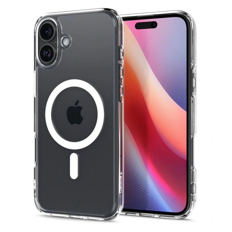 Spigen Ultra Hybrid Mag MagSafe dėklas skirtas Apple iPhone 16, baltas
