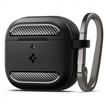 Spigen tvirtas apsauginis dėklas, skirtas Apple AirPods 4, matinė juoda