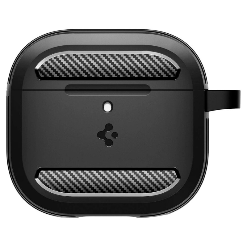 Spigen tvirtas apsauginis dėklas, skirtas Apple AirPods 4, matinė juoda