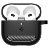 Spigen tvirtas apsauginis dėklas, skirtas Apple AirPods 4, matinė juoda