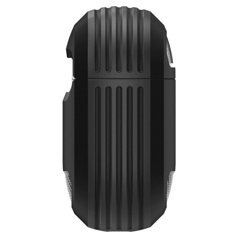 Spigen tvirtas apsauginis dėklas, skirtas Apple AirPods 4, matinė juoda