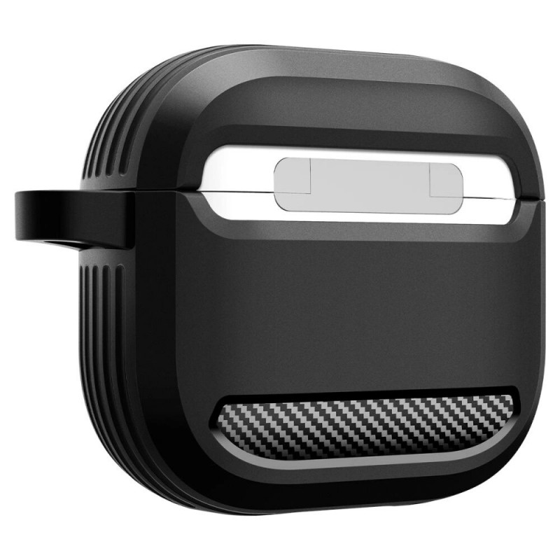 Spigen tvirtas apsauginis dėklas, skirtas Apple AirPods 4, matinė juoda