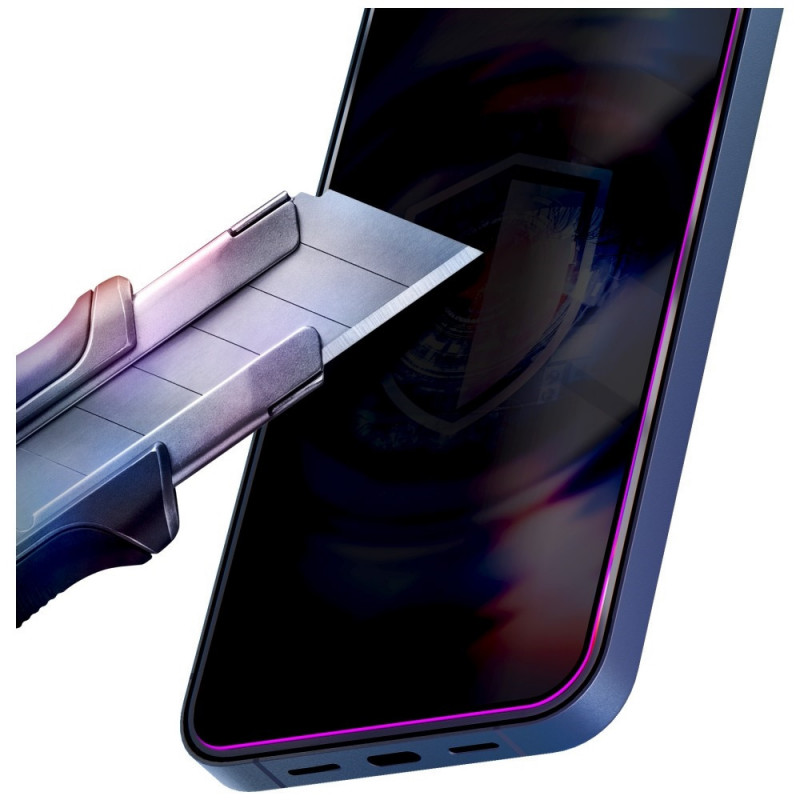 3MK HardGlass Max Privacy privatumo grūdintas stiklas su aplikatoriumi, skirtas Samsung Galaxy S25 Edge, juodas