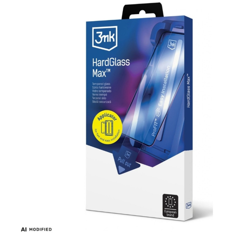 3MK HardGlass Max grūdintas stiklas su aplikatoriumi, skirtas Apple iPhone 15 / 16, juodas