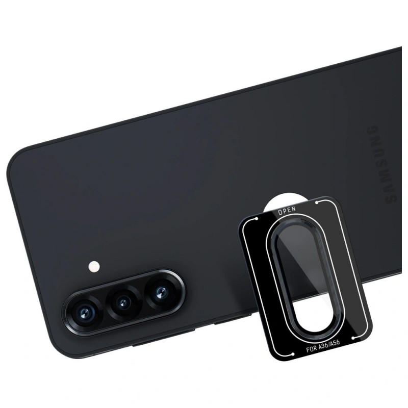 3MK Lens Protection Pro fotoaparato objektyvo stiklas, skirtas Samsung Galaxy A36 / A56 5G, juodas