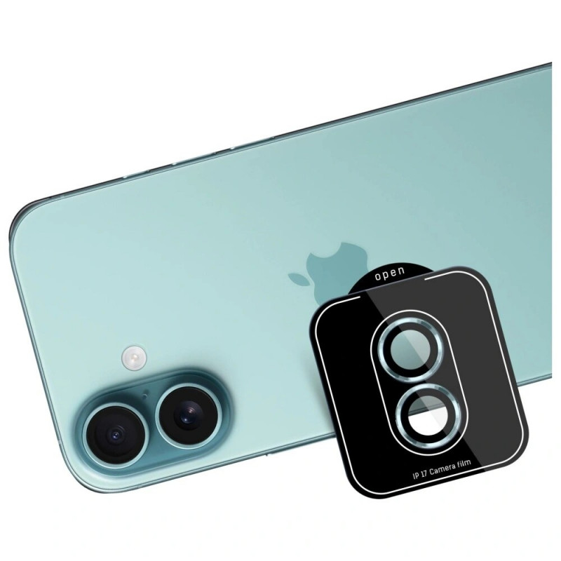 3MK Lens Protection Pro grūdinto stiklo fotoaparato objektyvo apsauga, skirta Apple iPhone 17, žalia