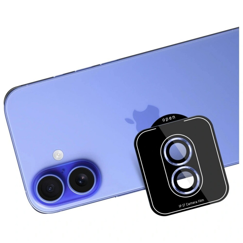 3MK Lens Protection Pro grūdinto stiklo fotoaparato objektyvo apsauga, skirta Apple iPhone 17, mėlyna