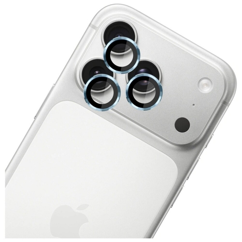 3MK Lens Protection Pro fotoaparato objektyvo grūdintas stiklas, skirtas Apple iPhone 17 Pro / 17 Pro Max, šviesiai mėlynas