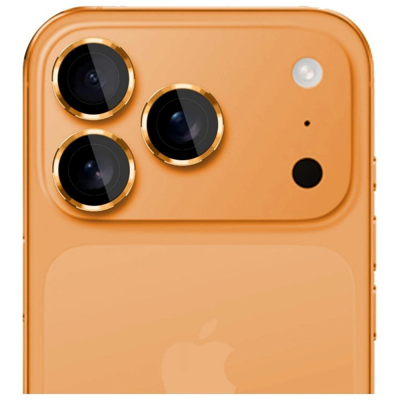 3MK Lens Protection Pro fotoaparato objektyvo grūdintas stiklas, skirtas Apple iPhone 17 Pro / 17 Pro Max, oranžinis