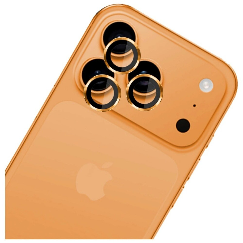 3MK Lens Protection Pro fotoaparato objektyvo grūdintas stiklas, skirtas Apple iPhone 17 Pro / 17 Pro Max, oranžinis