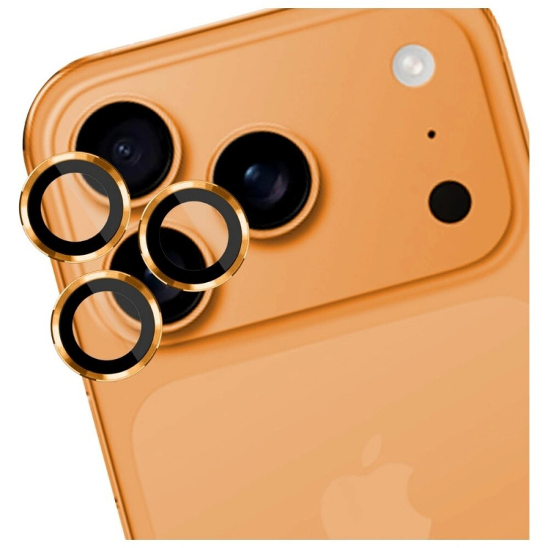 3MK Lens Protection Pro fotoaparato objektyvo grūdintas stiklas, skirtas Apple iPhone 17 Pro / 17 Pro Max, oranžinis