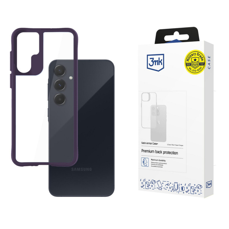 3MK Satin Armor Case+ Samsung Galaxy A55 5G, purpurinis