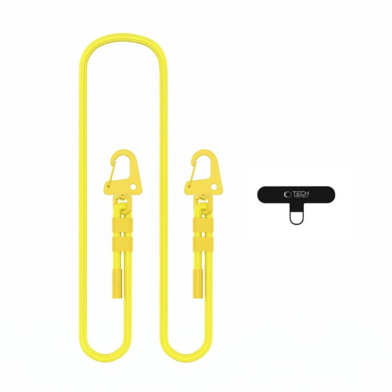 Tech-Protect C5SD Rope Crossbody telefono dirželis, 80 cm, Canary Yellow