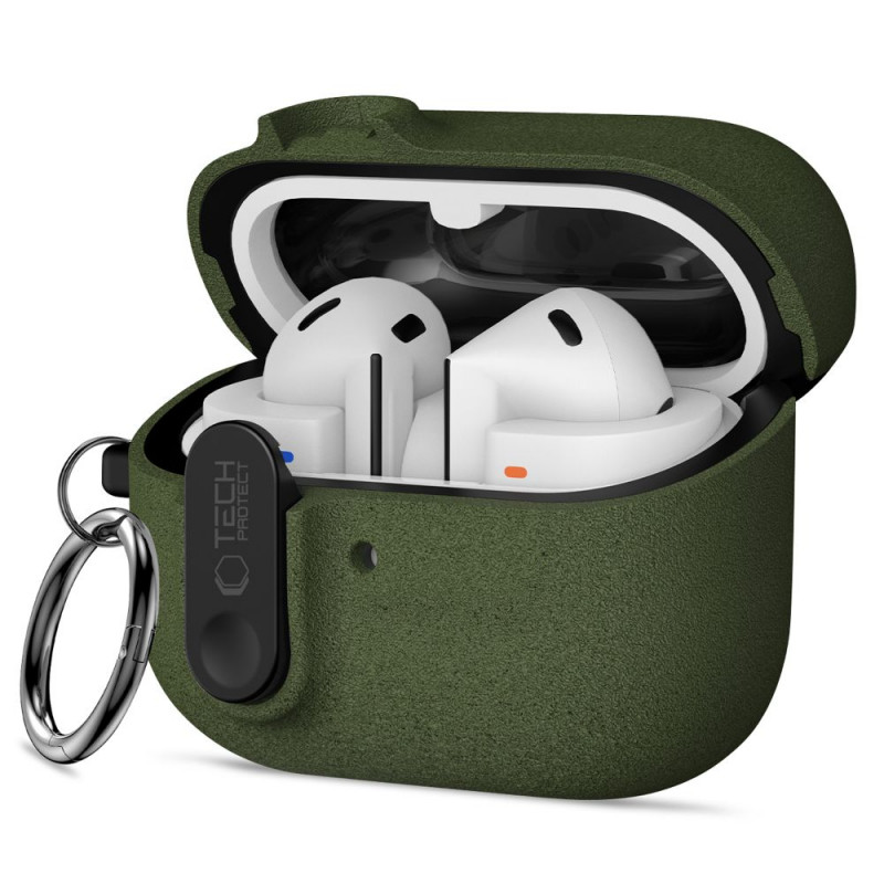 Tech-Protect Slim Hook dėklas Samsung Galaxy Buds 3 / 3 FE / 3 Pro, Olive Green