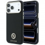 Guess GUE005537-0 Grained Round Strass Logo MagSafe dėklas, skirtas Apple iPhone 18 Pro Max / 17 Pro Max, juodas