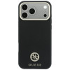 Guess GUE005537-0 Grained Round Strass Logo MagSafe dėklas, skirtas Apple iPhone 18 Pro Max / 17 Pro Max, juodas