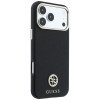 Guess GUE005537-0 Grained Round Strass Logo MagSafe dėklas, skirtas Apple iPhone 18 Pro Max / 17 Pro Max, juodas