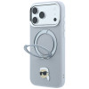 Dėklas Karl Lagerfeld with Ring Stand 360 Karl Head Pin MagSafe Apple iPhone 18 Pro Max / 17 Pro Max, pilkas (KF003236)