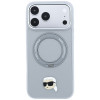 Dėklas Karl Lagerfeld with Ring Stand 360 Karl Head Pin MagSafe Apple iPhone 18 Pro Max / 17 Pro Max, pilkas (KF003236)