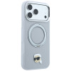 Dėklas Karl Lagerfeld with Ring Stand 360 Karl Head Pin MagSafe Apple iPhone 18 Pro Max / 17 Pro Max, pilkas (KF003236)