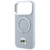 Dėklas Karl Lagerfeld with Ring Stand 360 Karl Head Pin MagSafe Apple iPhone 18 Pro Max / 17 Pro Max, pilkas (KF003236)