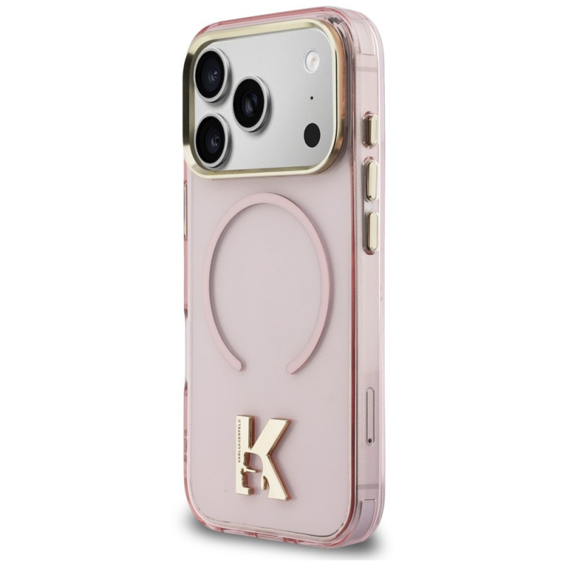 Karl Lagerfeld IML K Head dėklas KF003412, skirtas Apple iPhone 18 Pro Max / 17 Pro Max, rožinis