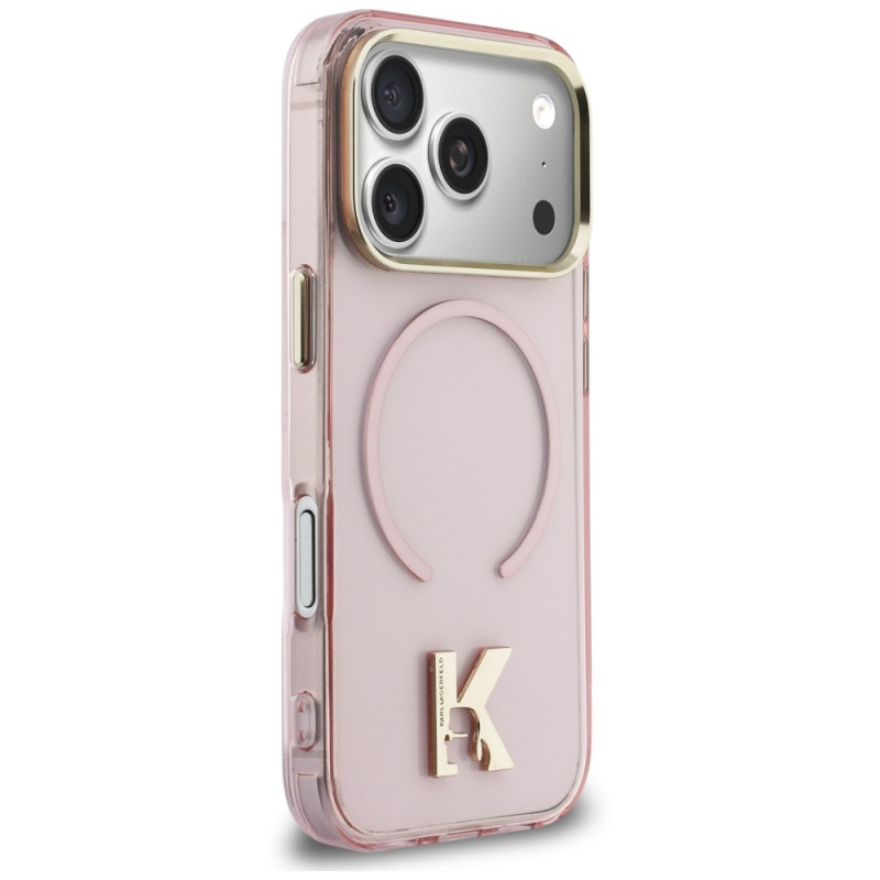 Karl Lagerfeld IML K Head dėklas KF003412, skirtas Apple iPhone 18 Pro Max / 17 Pro Max, rožinis