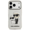 Karl Lagerfeld IML NFT Glitter Karl&Choupette dėklas KF003400, skirtas Apple iPhone 18 Pro Max / 17 Pro Max, skaidrus