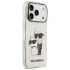 Karl Lagerfeld IML NFT Glitter Karl&Choupette dėklas KF003400, skirtas Apple iPhone 18 Pro Max / 17 Pro Max, skaidrus