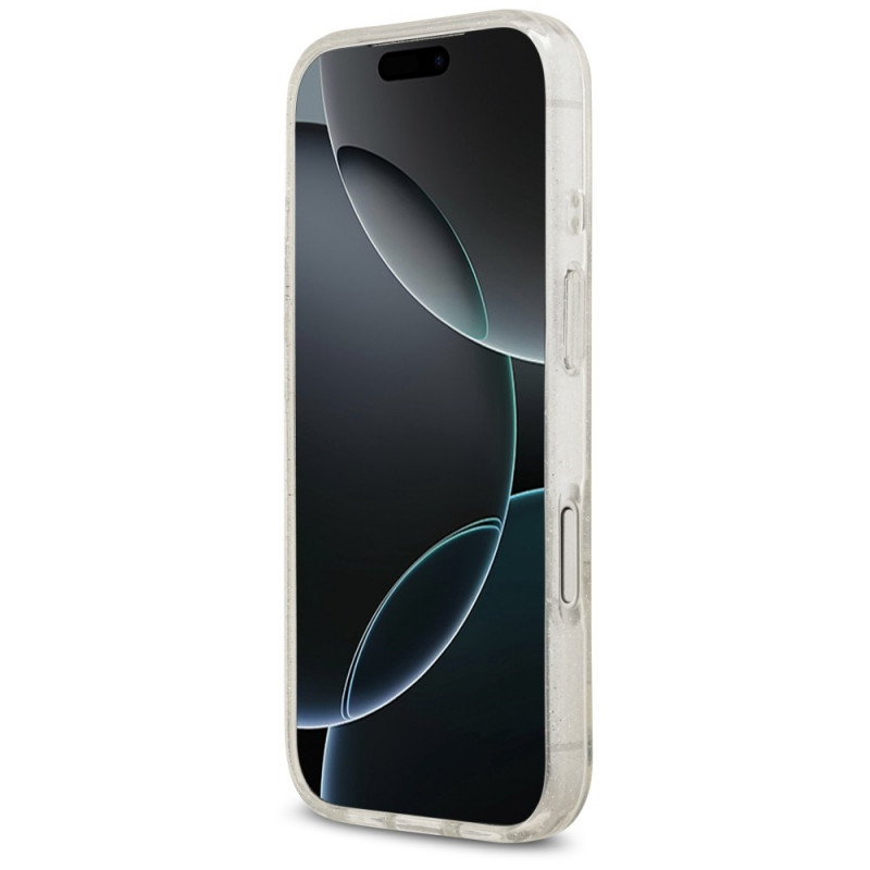 Karl Lagerfeld IML NFT Glitter Karl&Choupette dėklas KF003400, skirtas Apple iPhone 18 Pro Max / 17 Pro Max, skaidrus