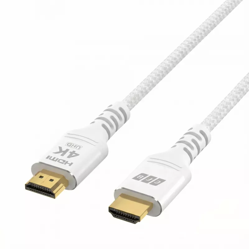EFB Elektronik HDMI-20-00011 HDMI laidas High Speed su Ethernet, 4K60Hz, 18 Gbit/s, 0.5 m, baltas, suderinamas su HDMI 2.0