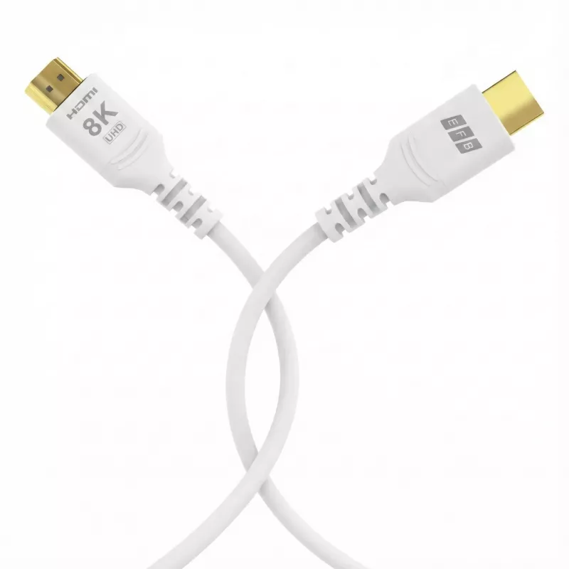 EFB Elektronik HDMI-21-00010 HDMI kabelis Ultra High Speed, 8K60Hz, 48 Gbit/s, 1 m, baltas, suderinamas su HDMI 2.1/2.0
