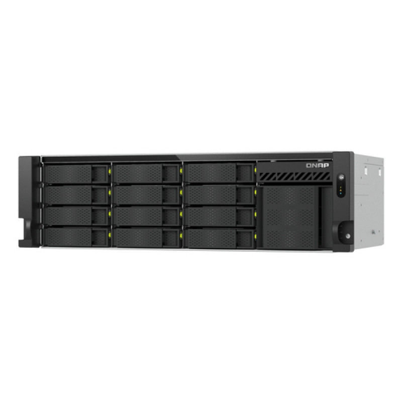 QNAP TS-h1655XeU-RP-8G 16 skyrių negilus spintinis NAS, 8 GB RAM, 2x 10GbE, rezervinis maitinimo šaltinis
