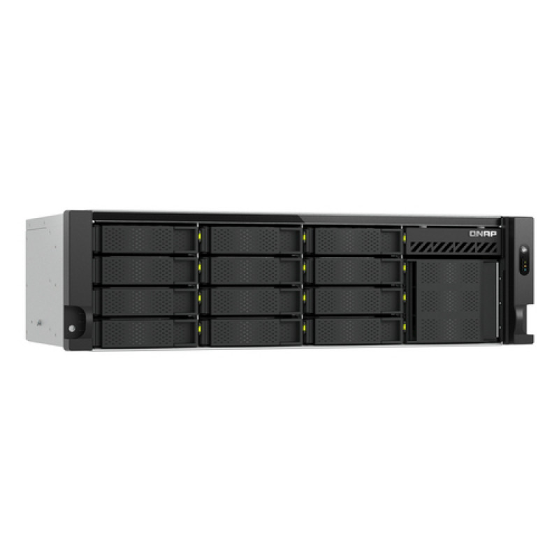 QNAP TS-h1655XeU-RP-8G 16 skyrių negilus spintinis NAS, 8 GB RAM, 2x 10GbE, rezervinis maitinimo šaltinis