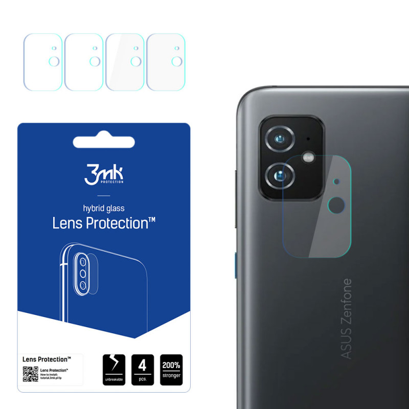3MK Lens Protection Asus Zenfone 8 kameros objektyvo apsauginis stiklas (4 vnt.)
