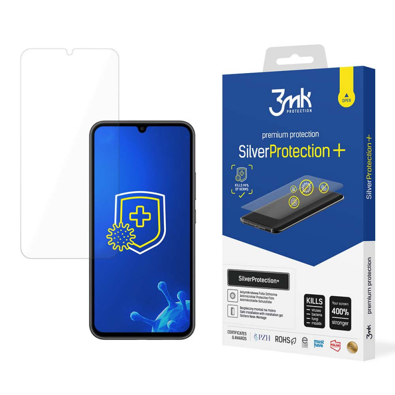 3MK SilverProtection+ antimikrobinė ekrano apsauga, skirta Samsung Galaxy A34 5G